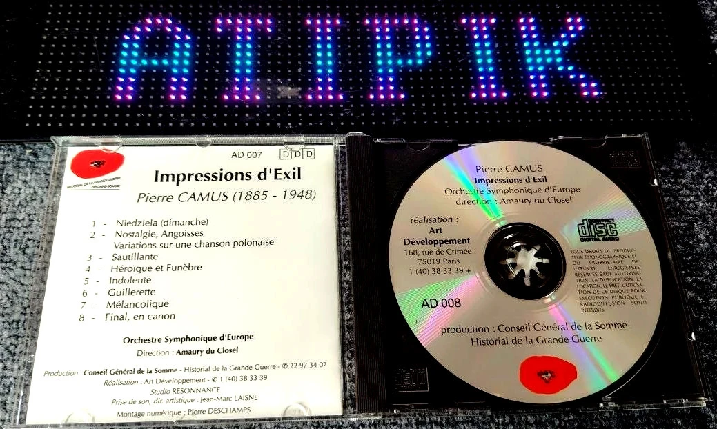 🌿Impressions D’Exil - Pierre Camus - CD Classique Ultra Rare Collector - Ww1 - Picardie🎼 – photo 3